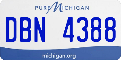 MI license plate DBN4388