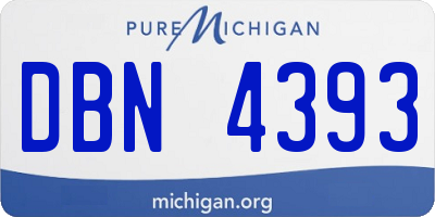 MI license plate DBN4393