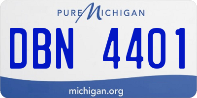 MI license plate DBN4401
