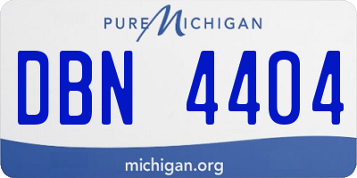 MI license plate DBN4404