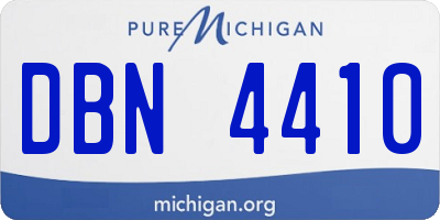MI license plate DBN4410