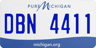 MI license plate DBN4411