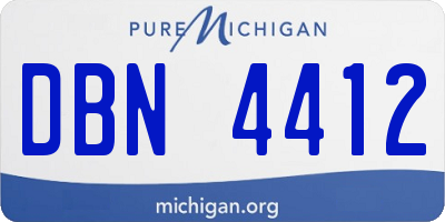 MI license plate DBN4412