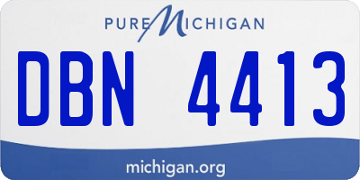 MI license plate DBN4413