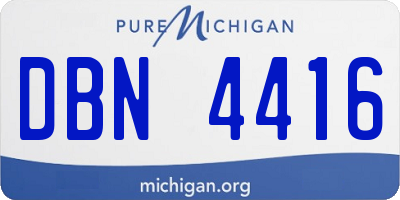 MI license plate DBN4416