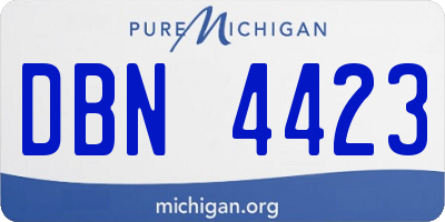 MI license plate DBN4423