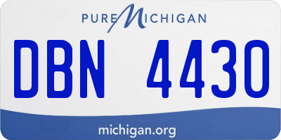 MI license plate DBN4430