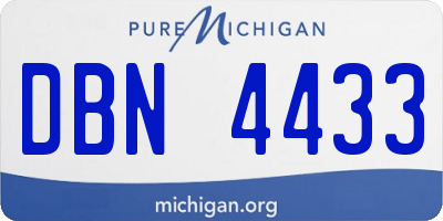 MI license plate DBN4433
