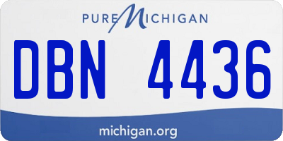 MI license plate DBN4436