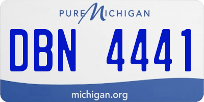 MI license plate DBN4441