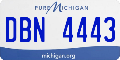MI license plate DBN4443