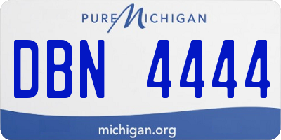 MI license plate DBN4444
