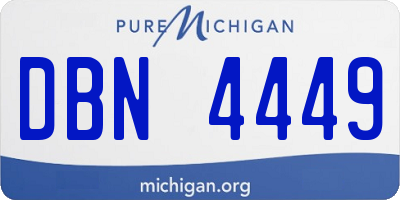 MI license plate DBN4449