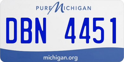 MI license plate DBN4451