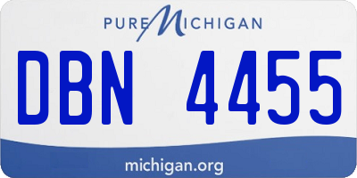 MI license plate DBN4455