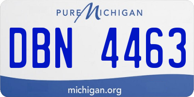 MI license plate DBN4463