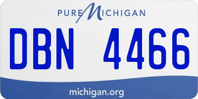 MI license plate DBN4466