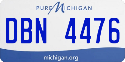 MI license plate DBN4476