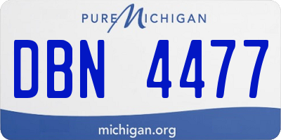 MI license plate DBN4477