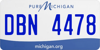 MI license plate DBN4478