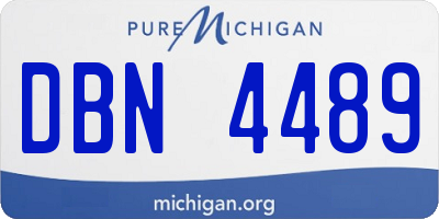 MI license plate DBN4489