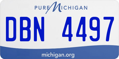 MI license plate DBN4497