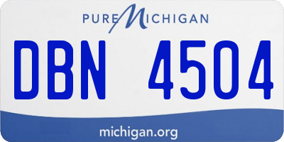 MI license plate DBN4504