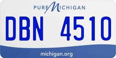 MI license plate DBN4510