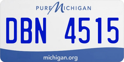 MI license plate DBN4515