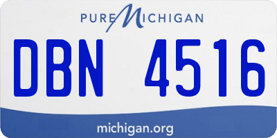 MI license plate DBN4516