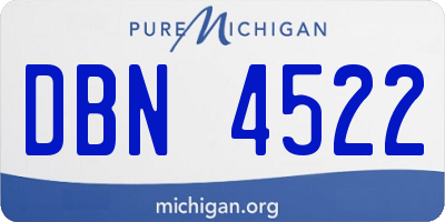 MI license plate DBN4522