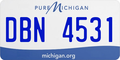 MI license plate DBN4531