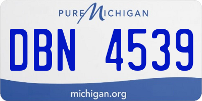 MI license plate DBN4539