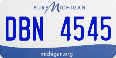 MI license plate DBN4545