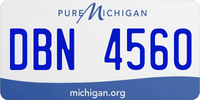 MI license plate DBN4560