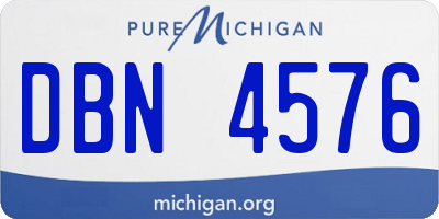 MI license plate DBN4576