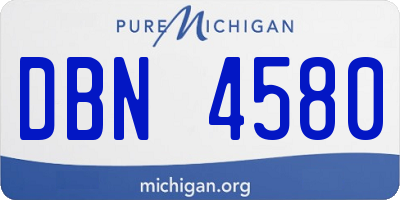 MI license plate DBN4580
