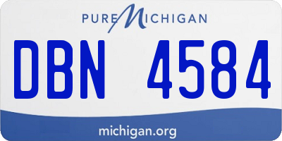 MI license plate DBN4584
