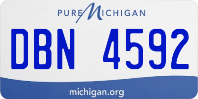 MI license plate DBN4592