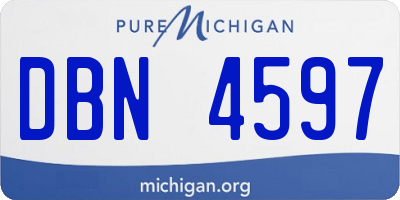 MI license plate DBN4597