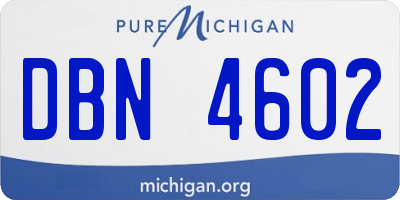 MI license plate DBN4602