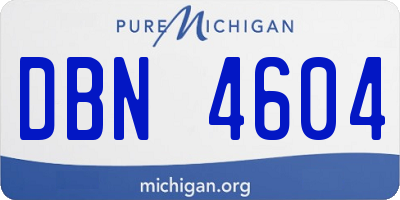 MI license plate DBN4604