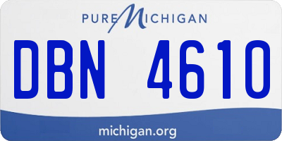MI license plate DBN4610