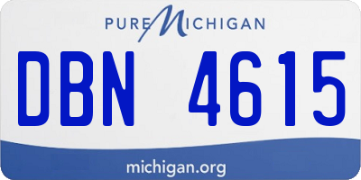 MI license plate DBN4615