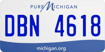 MI license plate DBN4618