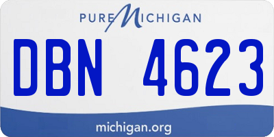 MI license plate DBN4623