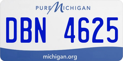 MI license plate DBN4625