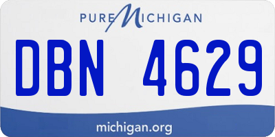 MI license plate DBN4629