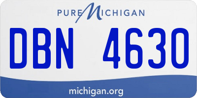 MI license plate DBN4630