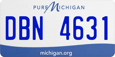 MI license plate DBN4631